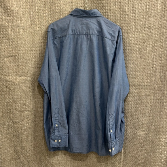 Sonoma Life + Style Men’s L Blue with Stripes Button Down Dress Shirt - Picture 5 of 6